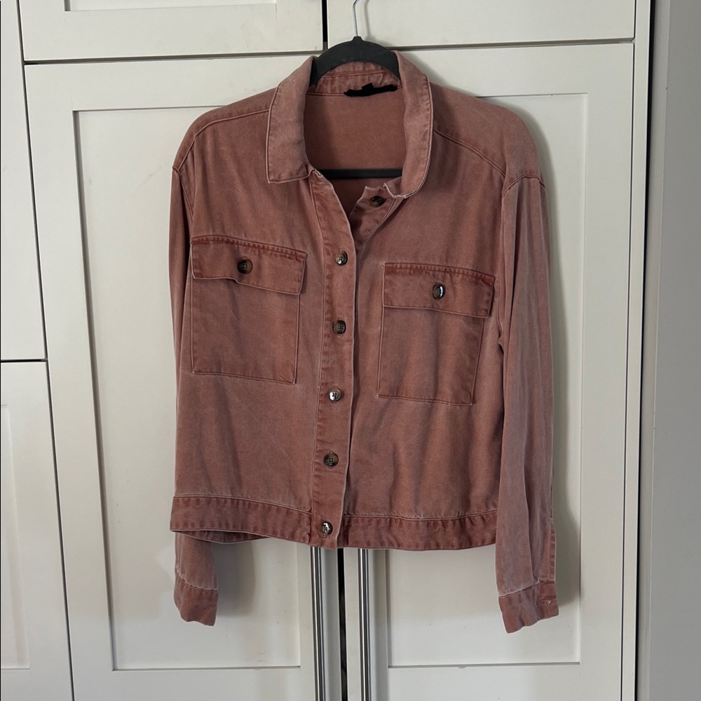 Jane and Delancey Women's Rose/Peach Denim Jacket